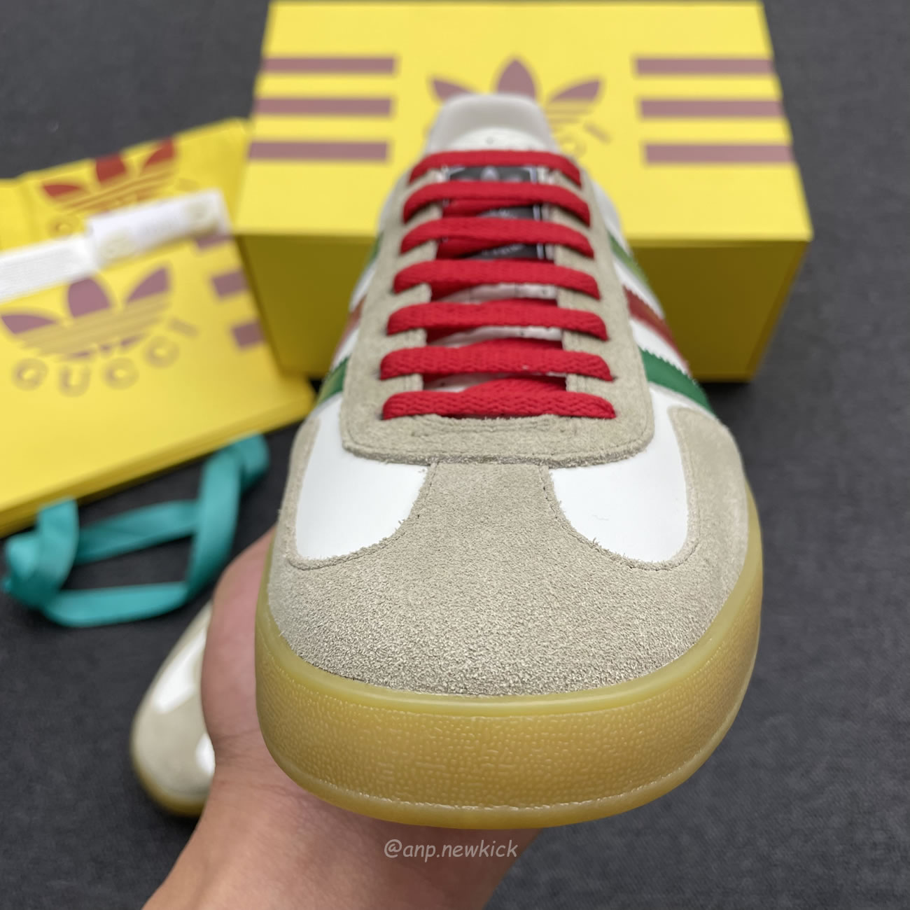 Adidas X Gucci Gazelle White Green Red 726487 Aaa43 9547 (11) - www.newkick.vip